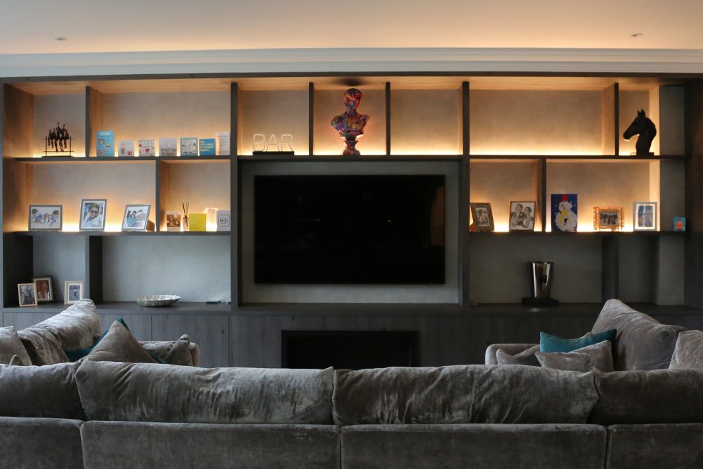 Bespoke built-in wall to wall media unit